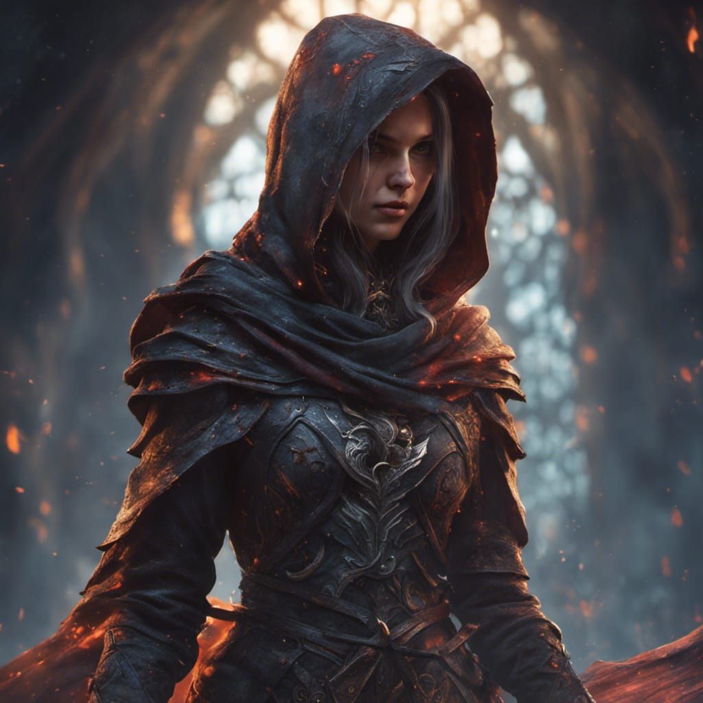 Hooded girl dungeons and dragons - AI Generated Artwork - NightCafe Creator