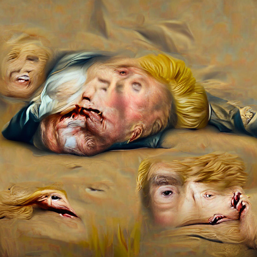 Donald Trump as a corpse renaissance painting