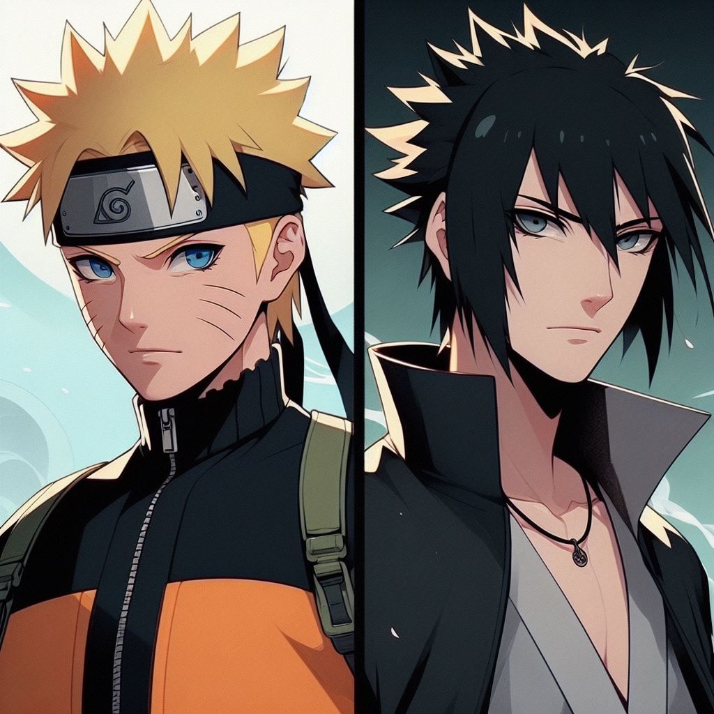 Naruto Uzumaki and Sasuke Uchiha