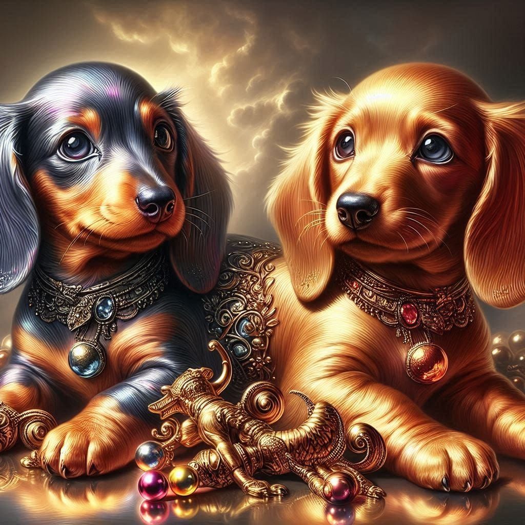 Dachshund Puppies  by @zephyrael