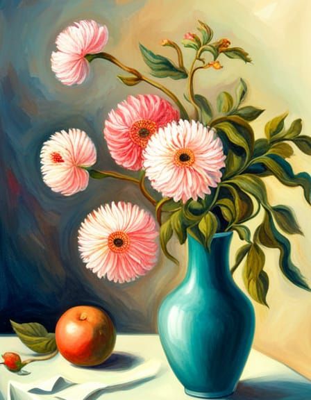 Surreal desires of the mind revealed as a still life with a ...