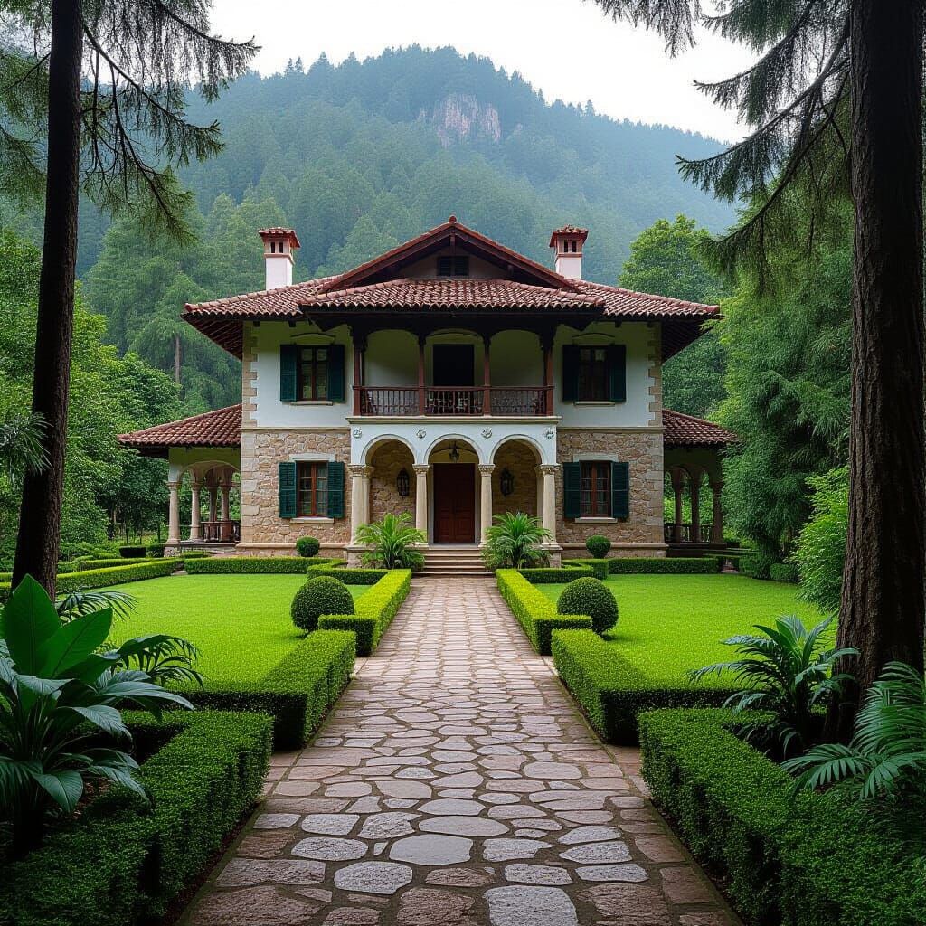 Ancient Palace on Cliff Overlooking Enchanted Jungle