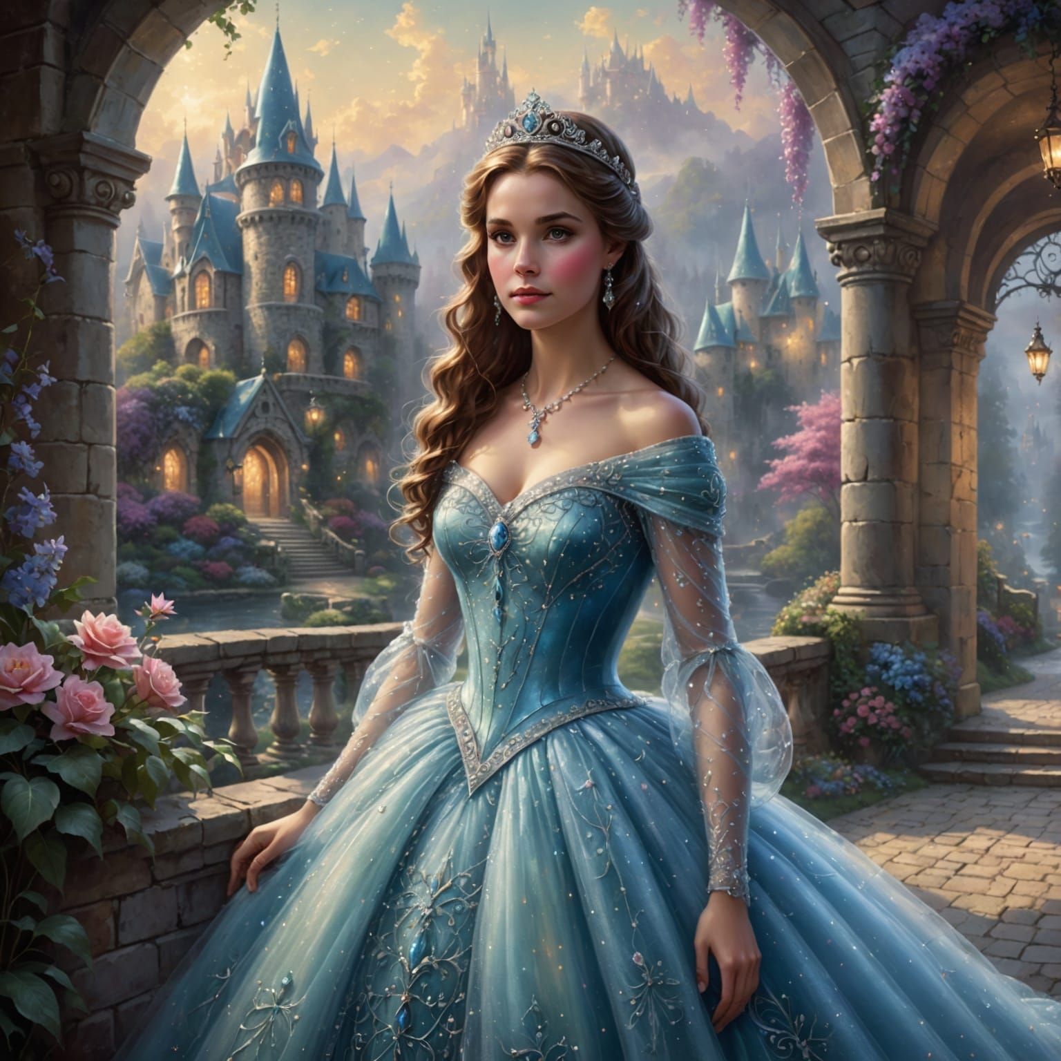 Princess dressed in full gown with a beautiful shining tiara   by @Melissa Fischer