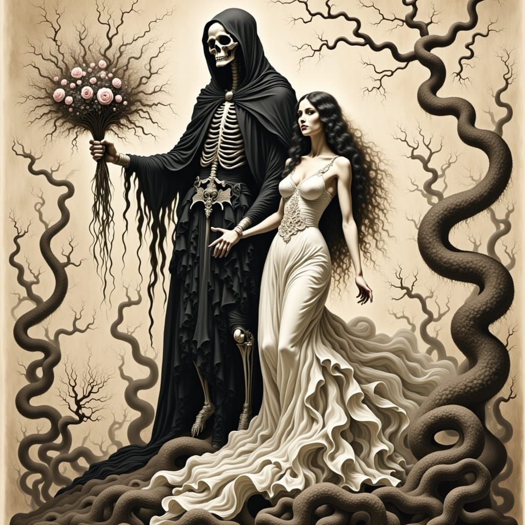 The grim reaper and the maiden  by @Fella Spears