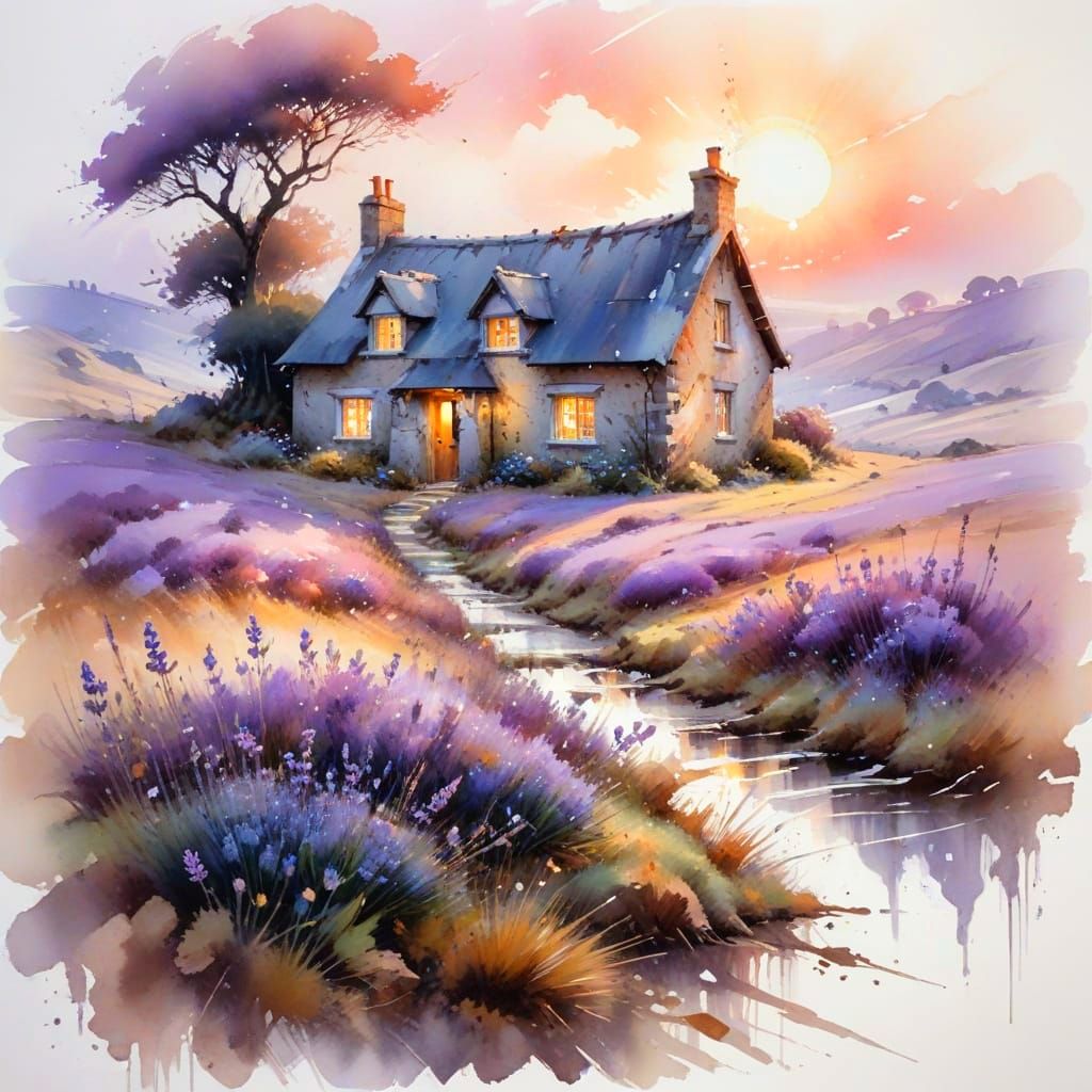 Playful Puppy in a Sunlit River Garden: In a vibrant garden where flowers weave between clusters of blooming wildflowers 
This artwork harmo...