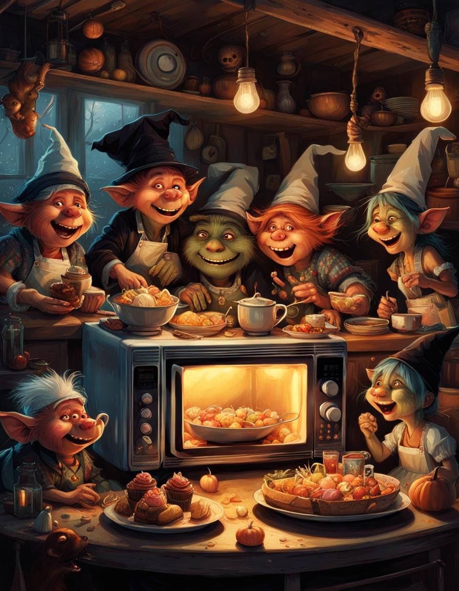 Microwave Troll Party - AI Generated Artwork - NightCafe Creator