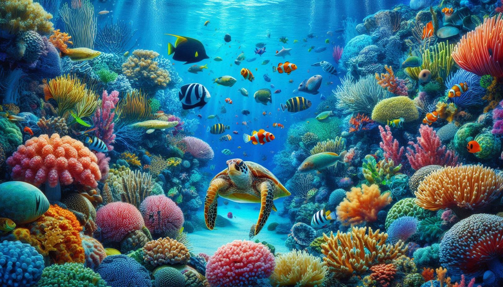 animals in a seascape