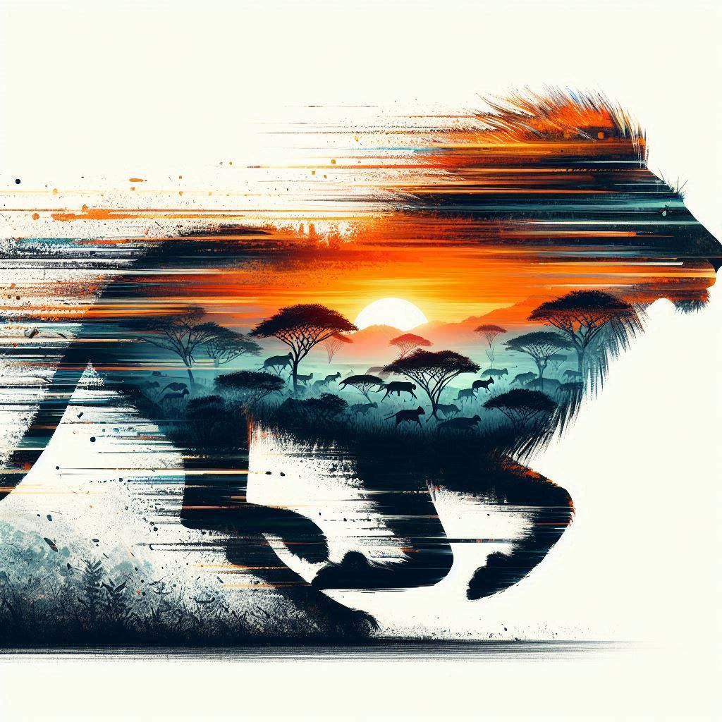 double exposure beautiful fantasy portrait landscape..