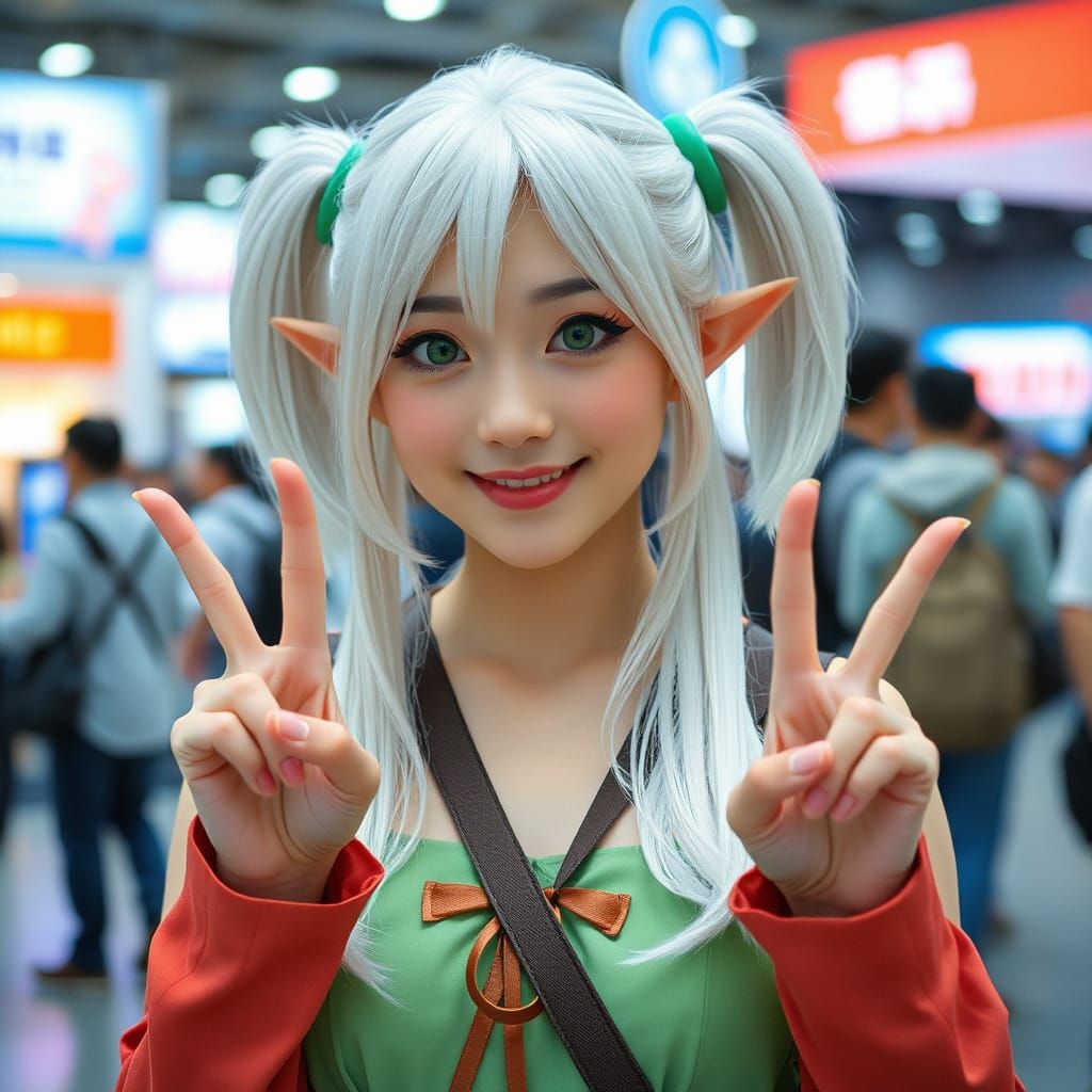 Frieren Cosplay in Hyper Realistic Style