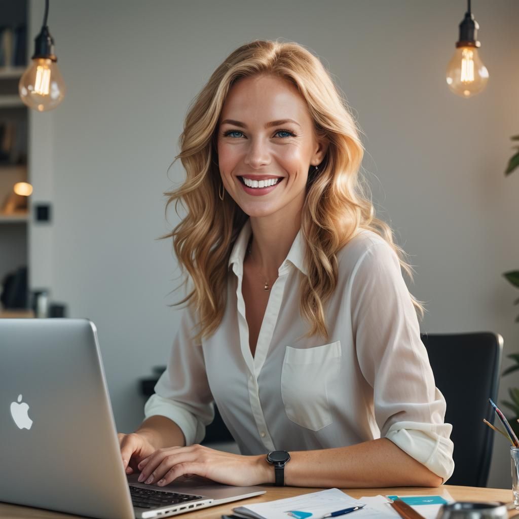 Hyper realism 6K photograph of a honey blonde haired pretty ...