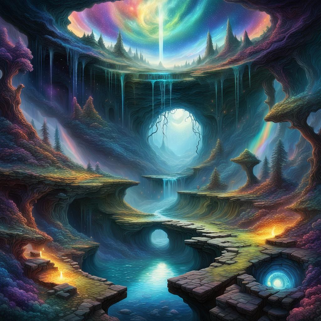 Big colorful, scary sink hole 8k resolution holographic astr...