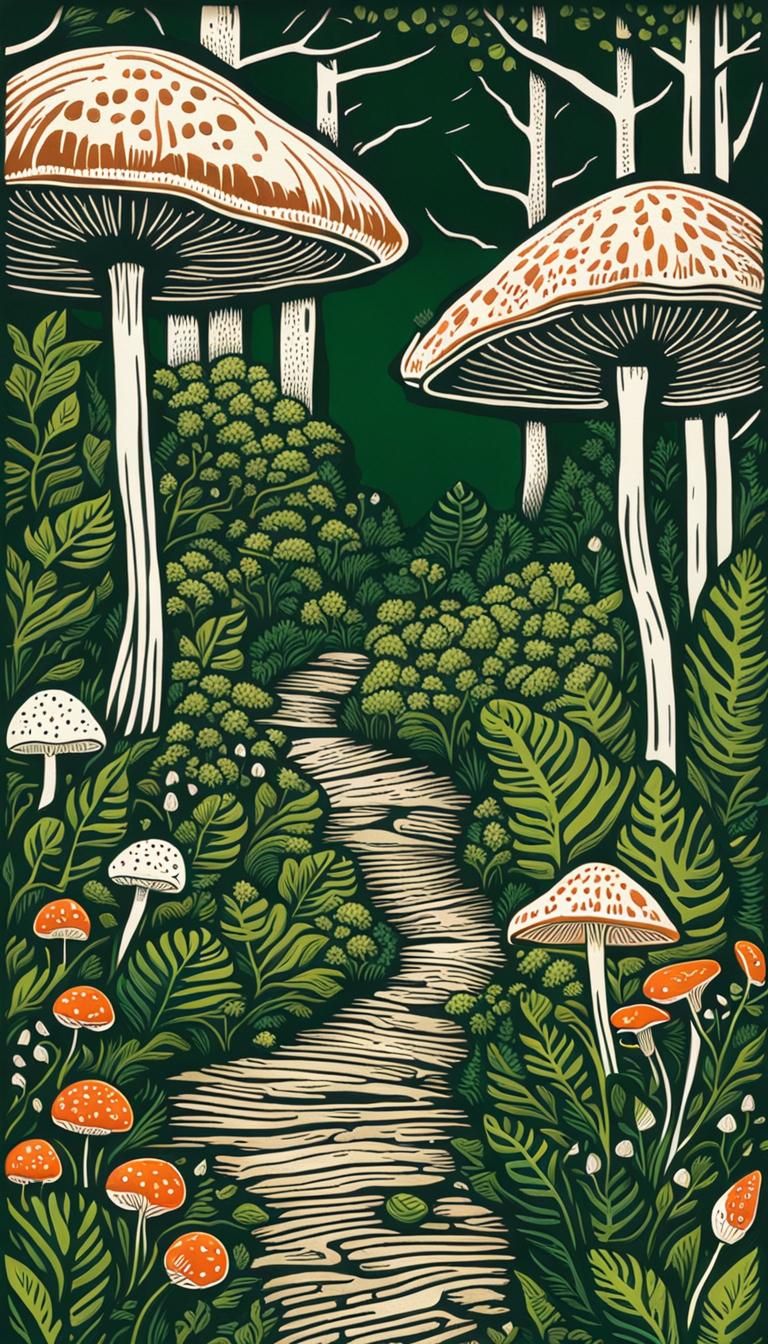 Parasol mushrooms