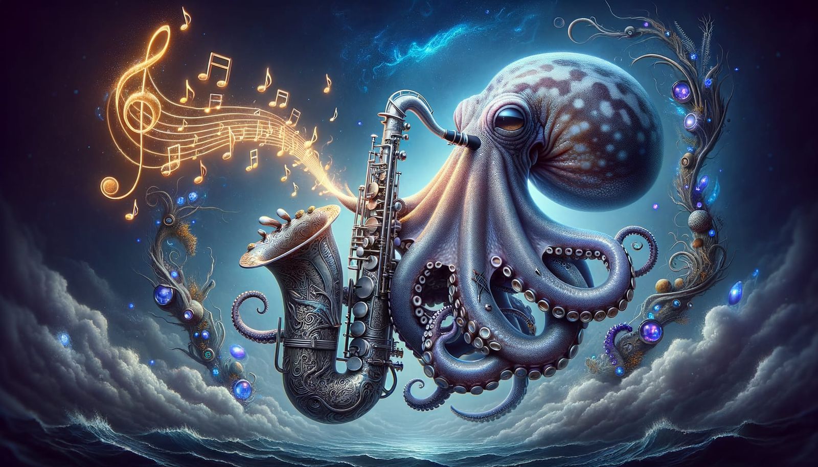OCTOPUS PLAYING JAZZ SAX  by @BIG