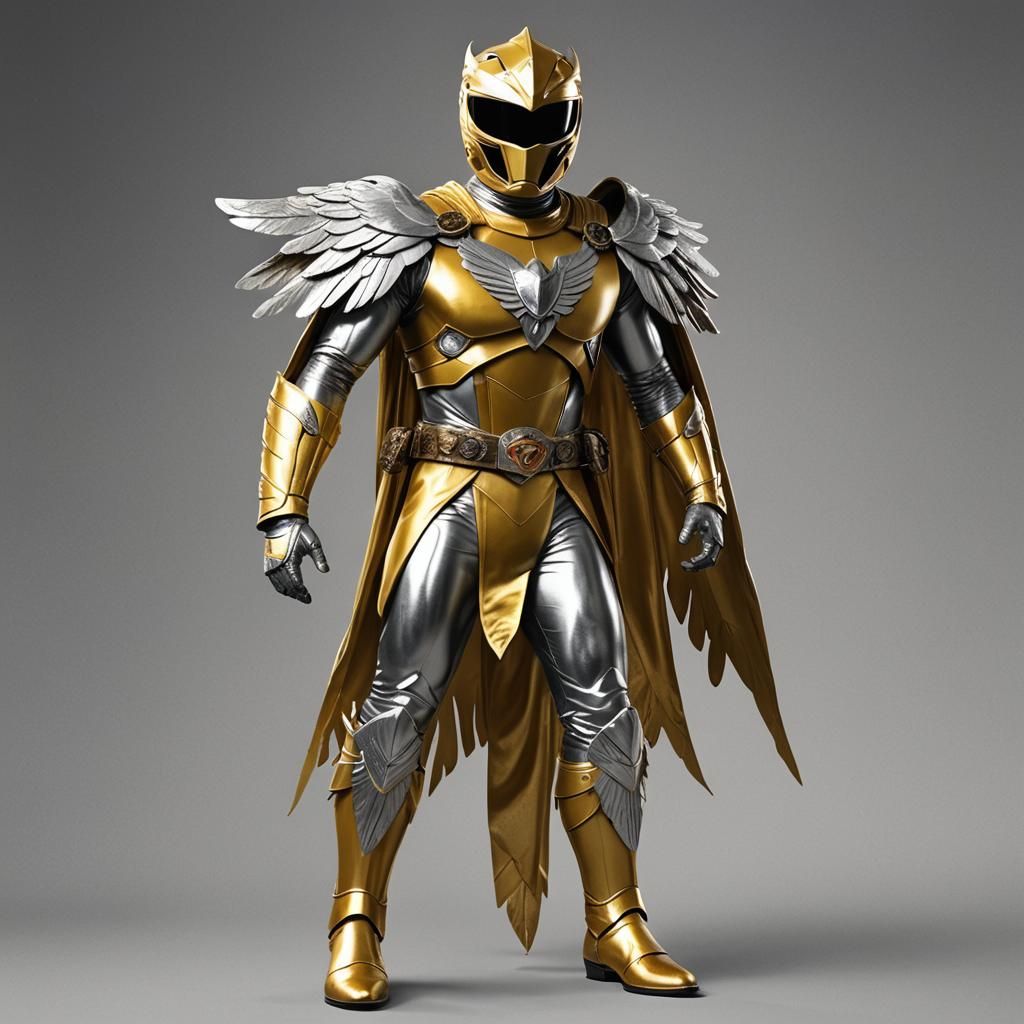 Power Ranger 1958 A golden costume with an eagle-inspired de...
