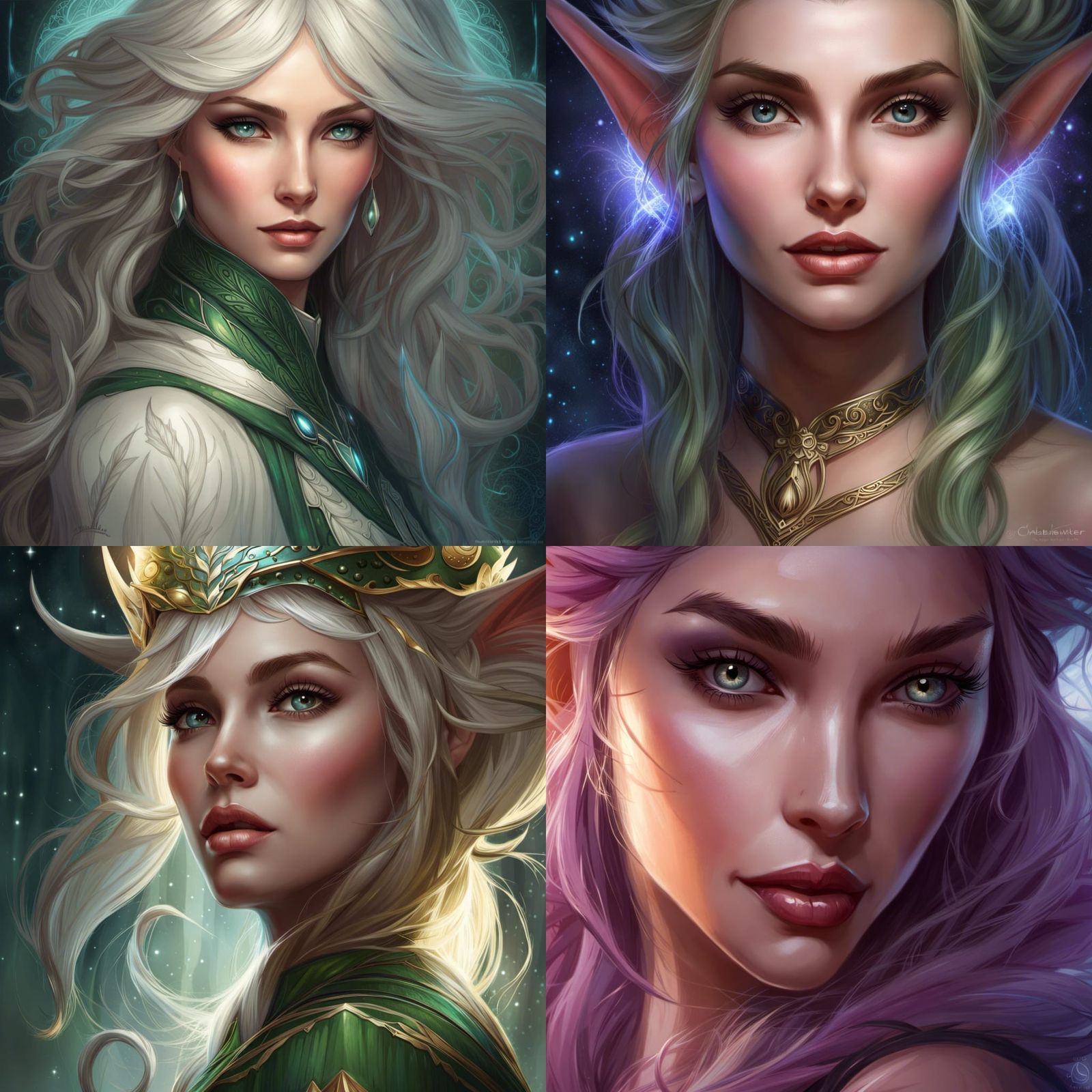 by Charlie Bowater, closeup portrait of interdimensional elf (SDXL ...