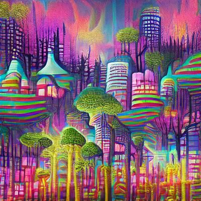 A forest/cityscape…. on acid 🍄