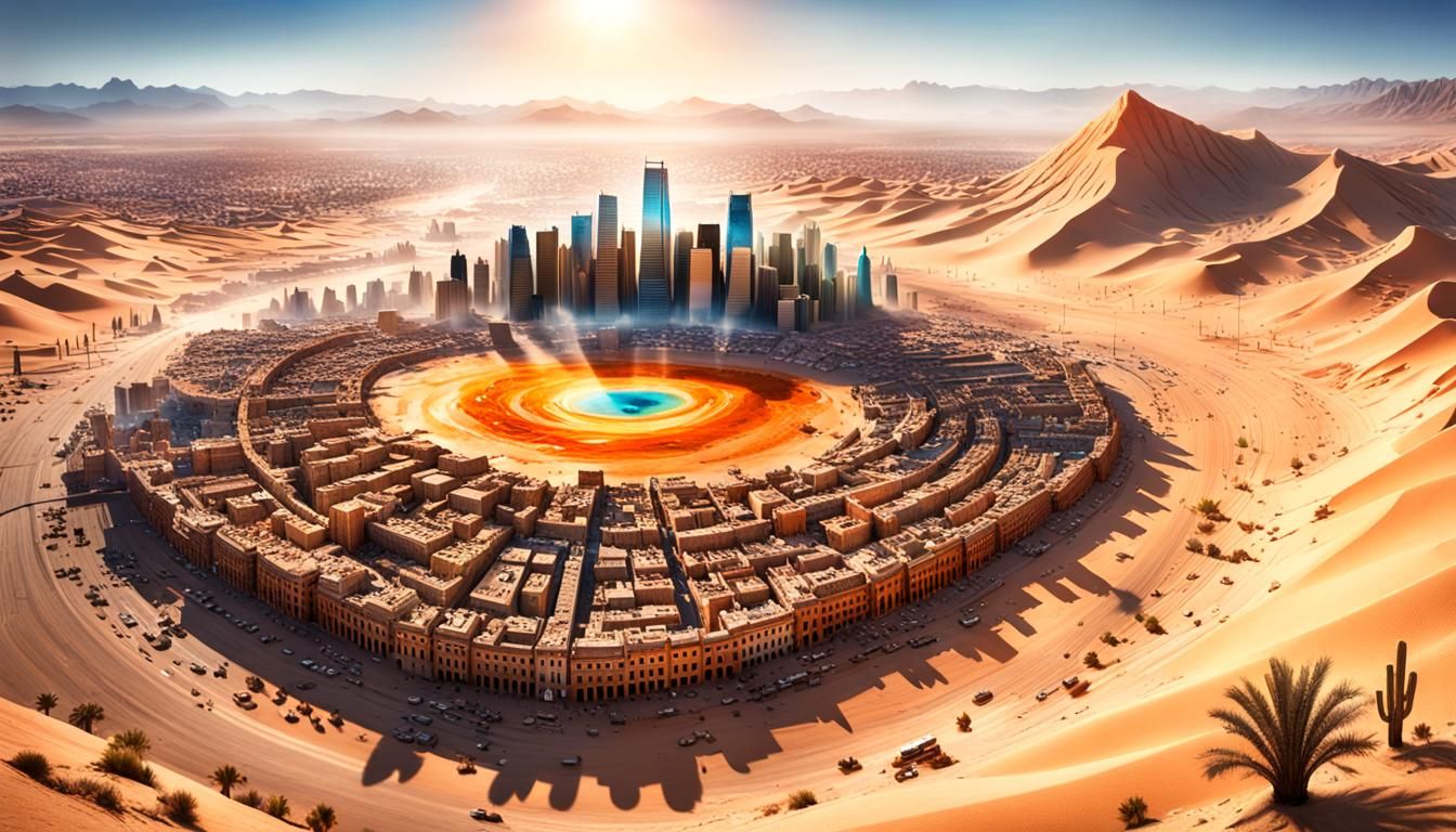 city consumed by the SAHARA desert... - AI Generated Artwork ...