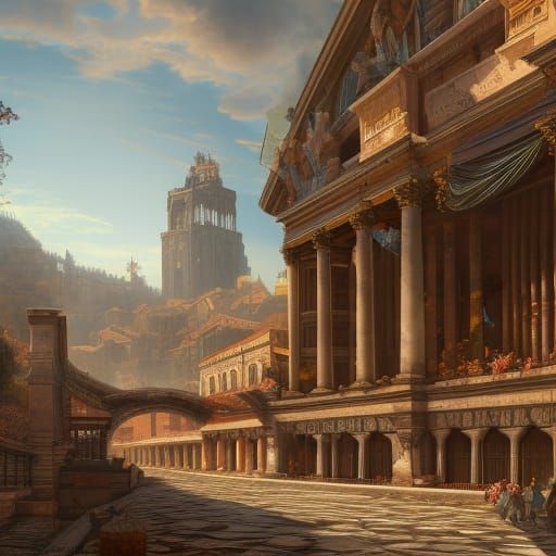 Grand entrance to a Roman market... - AI Generated Artwork - NightCafe ...