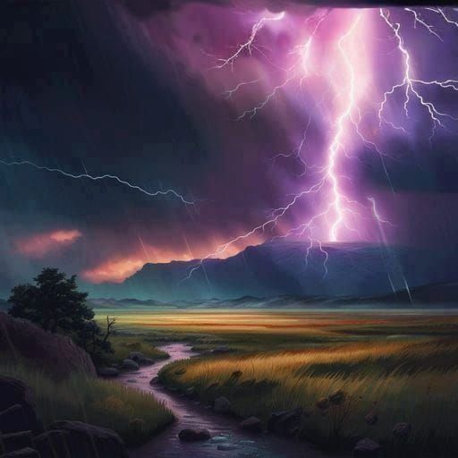 Impressive Lightning Show  by @Leeftail_Art