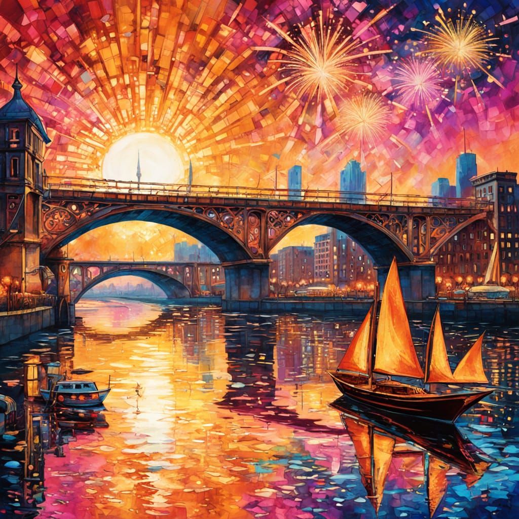 Abstract River with a Bridge!