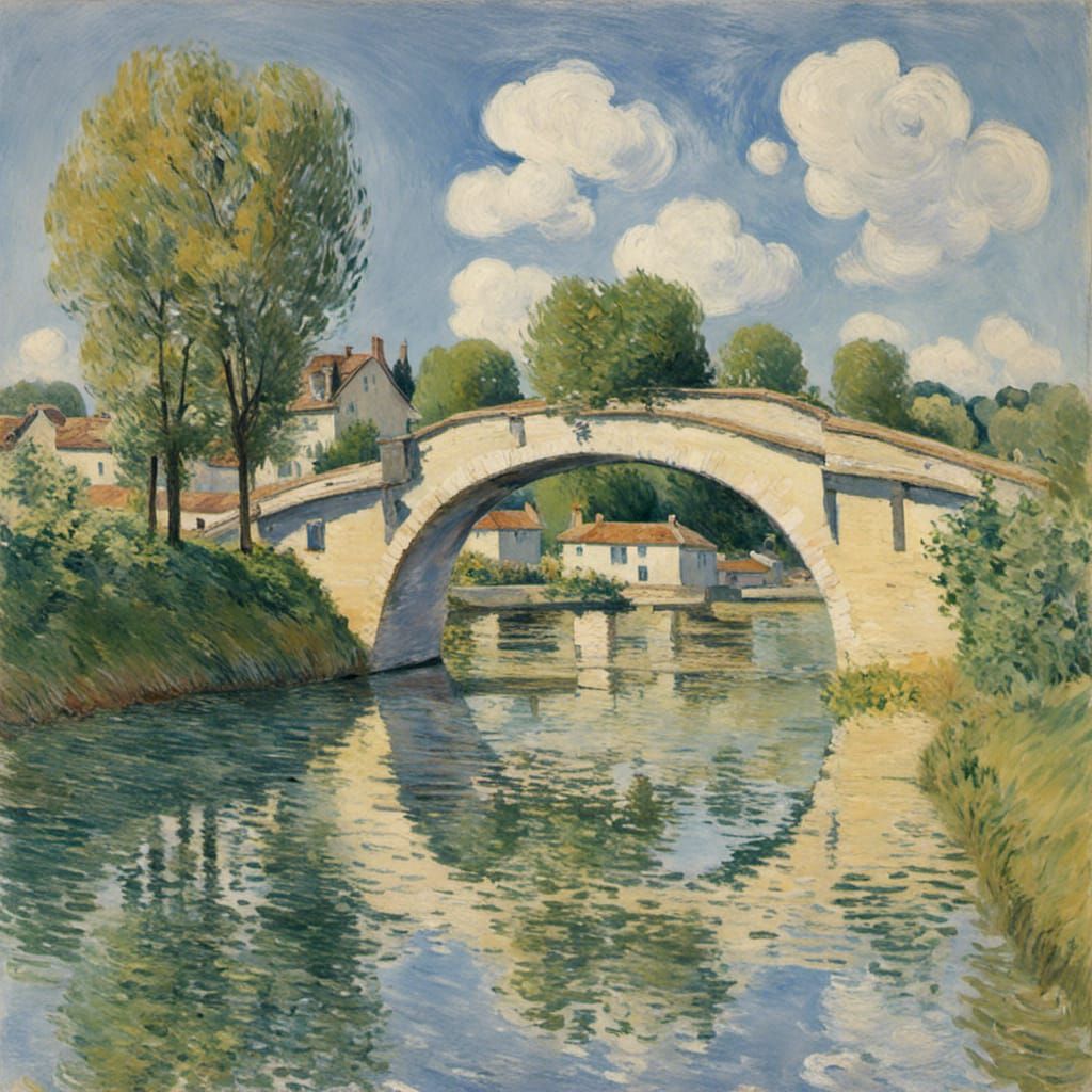 The Bridge, impressionism  by @Aiona