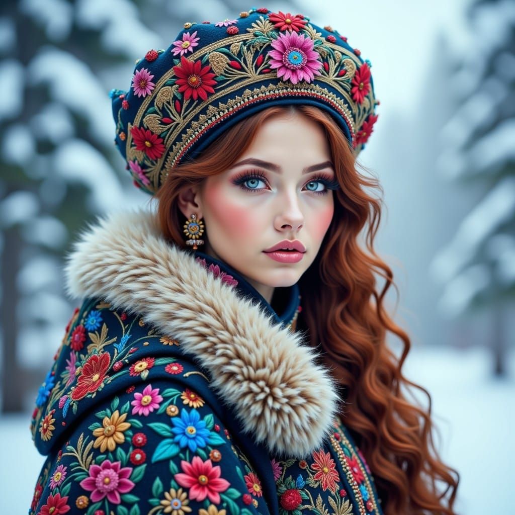 Russian Folk Patterned Couture