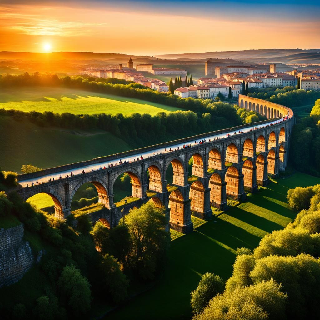 Roman aqueduct  by @undefined