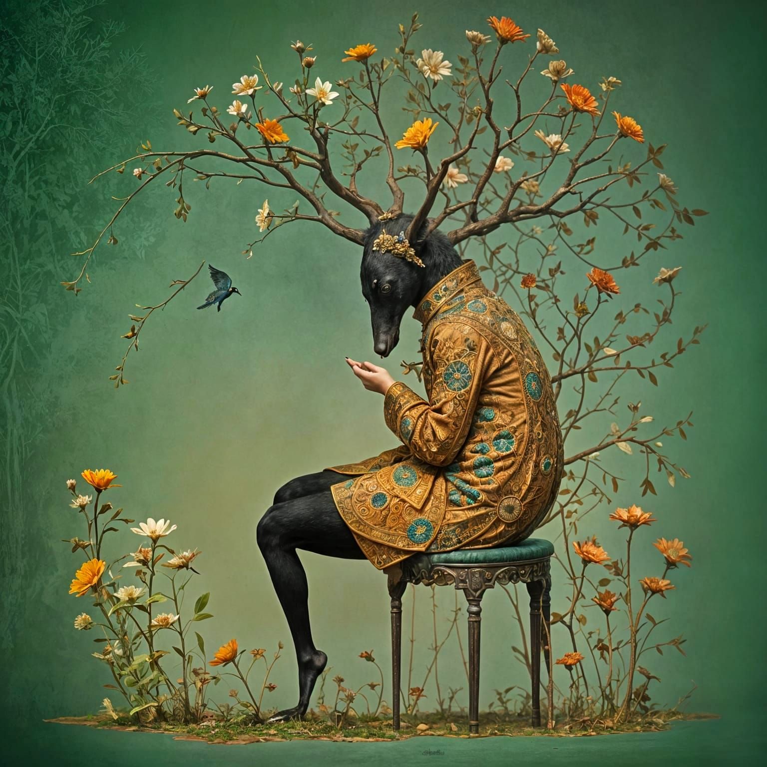 Surreal fantasy portrait   by @avionesplateados 