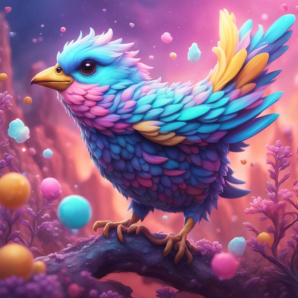 pastel cute vibrant omega pastel happy bird
