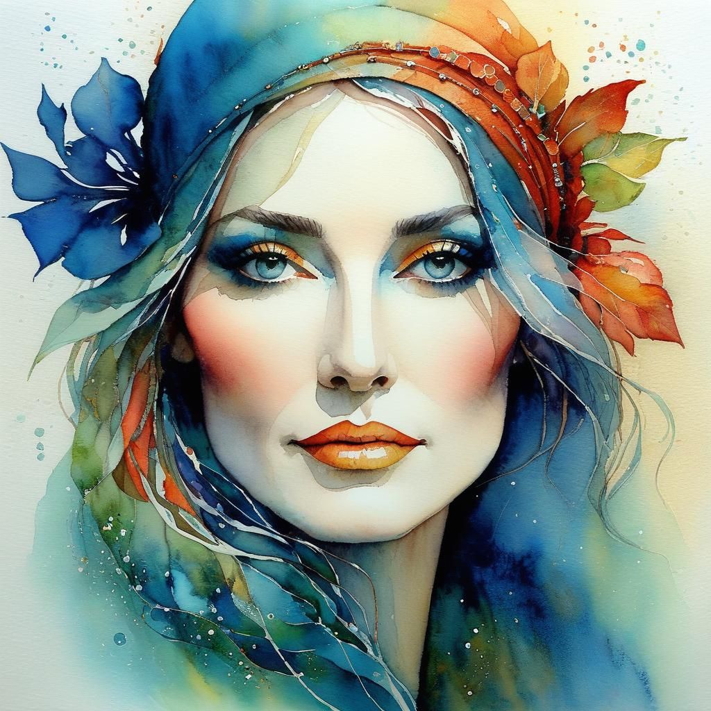Portrait WHIMSICAL, MAGICAL,COLORFUL, bluegrass, spiritual, fine art, watercolor, Susan Boulet , PAUL ...  by @Loelamae
