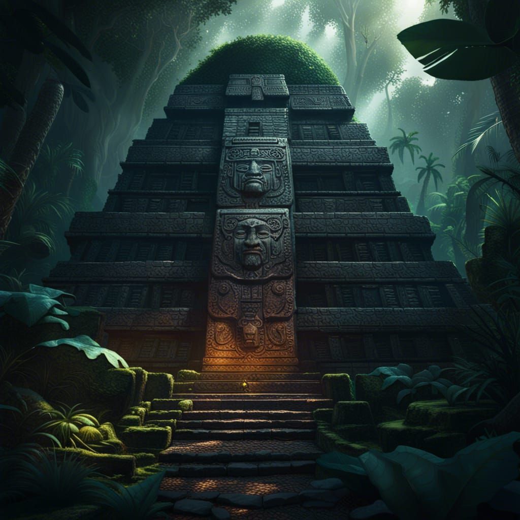 Mayan temple in the jungle - AI Generated Artwork - NightCafe Creator