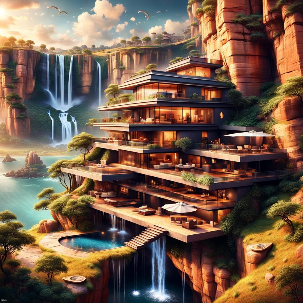 A stunning scene of an incredible impossible architecturally...