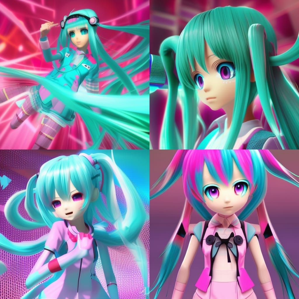 Hatsune Miku Pink On Acid HD PS2 - AI Generated Artwork - NightCafe Creator