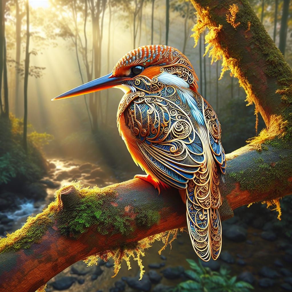 Filigree kingfisher   by @ArtFlow