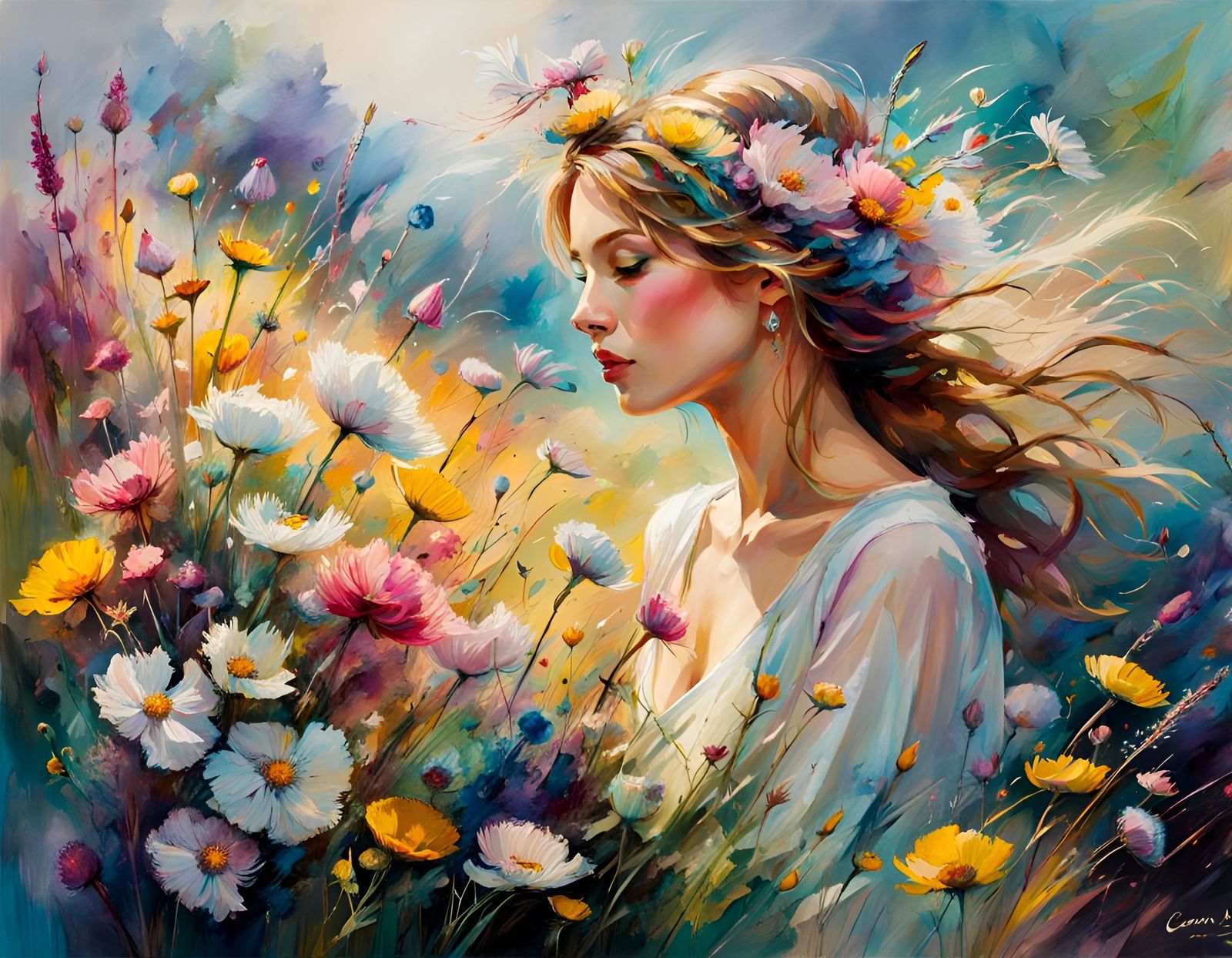 My Open Prompt: Gorgeous Bloom Meadow, Style #1