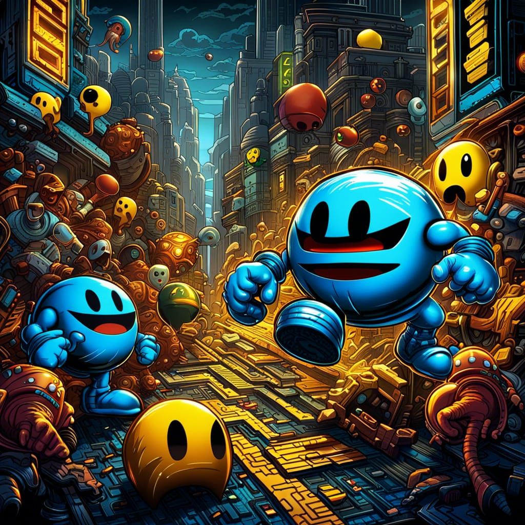 Pacman Mark Brooks and Dan Mumford, comic book art, perfect, smooth ...