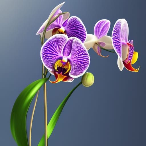 Realistic Orchid in Detailed Matte Painting, 8K