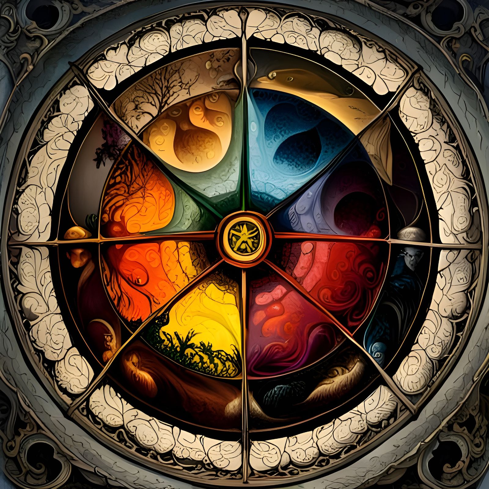 Wheel of decay and rebirth - AI Generated Artwork - NightCafe Creator