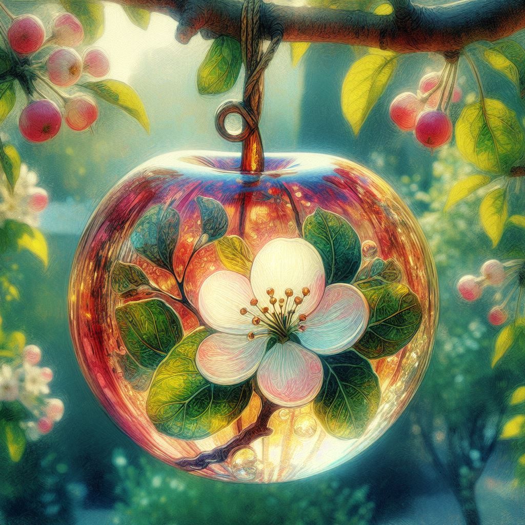 Painted Glass Apple - Open Prompt