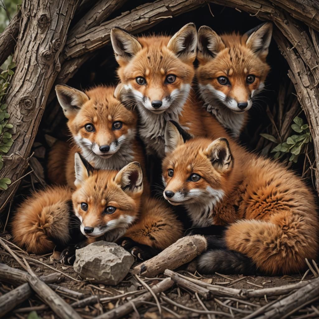 Fox Kit Frolics: A Cozy Den Adventure  by @Daley H