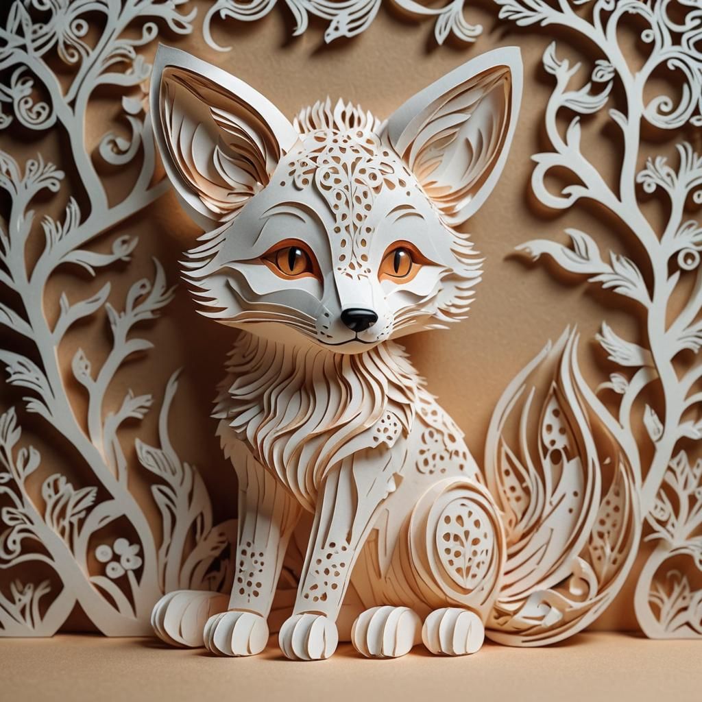 Kirigami Fox  by @Liz