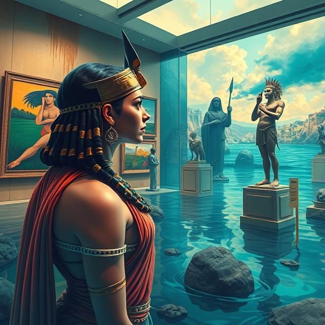 👑🏛️ Cleopatra in Art Museum For today's "Time Travel" challenge, Cleopatra in modern art museum : Cleopatra, the last...