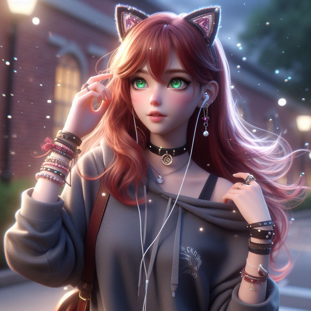 Cutie wearing a hoodie