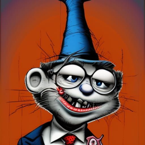 Dr Seuss character Lying Politician a suit jacket with tie, ...