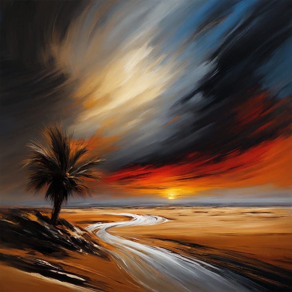 Sunset in the desert  by @Gokiburi