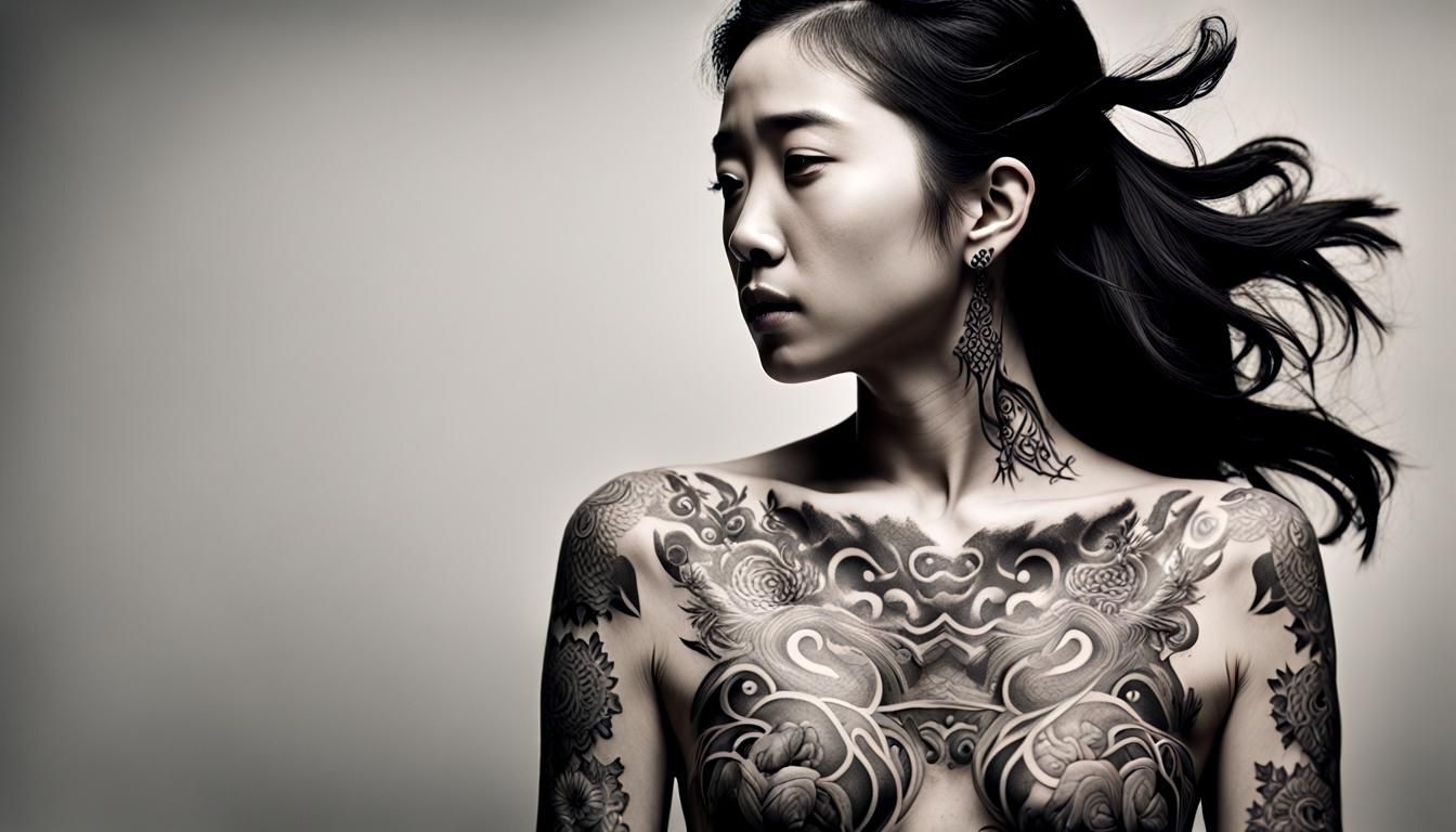 Studio Photograph close-up of Intricately Tattoo designs by ...
