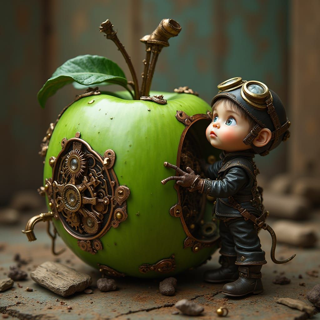 Steampunk Apple  by @Jeff