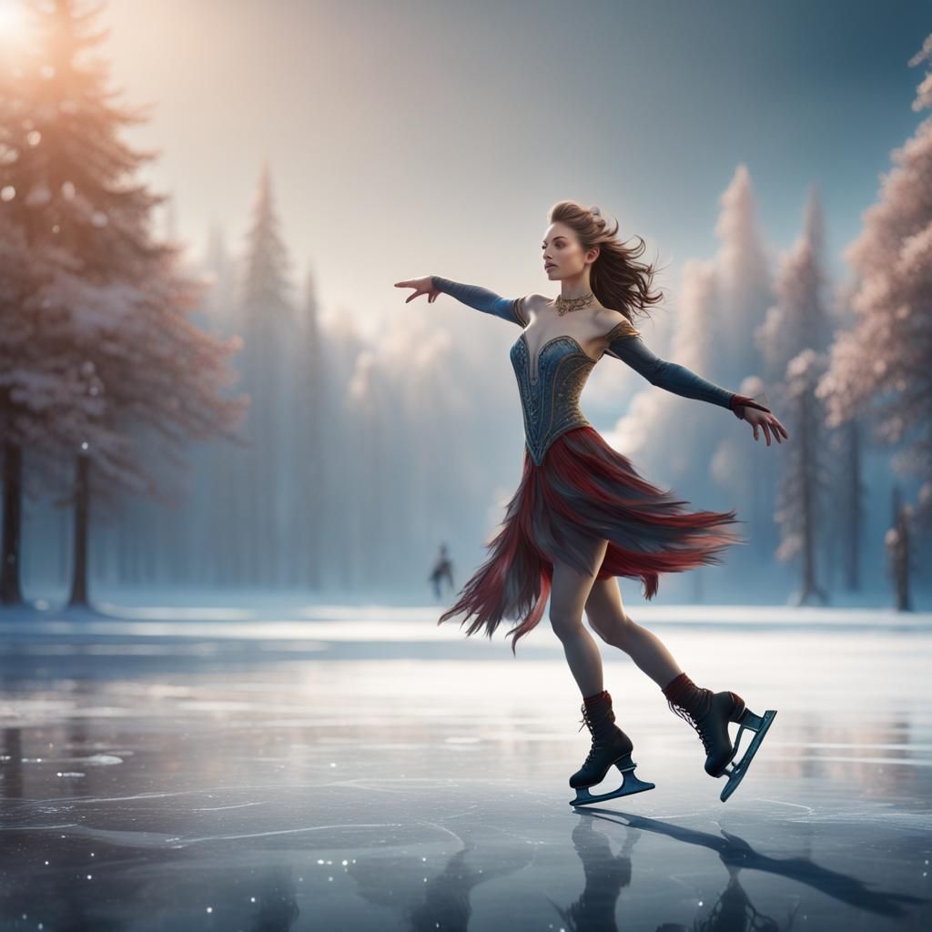 beautiful figure skating on ice, 32k uhd  by @Easter Bunny