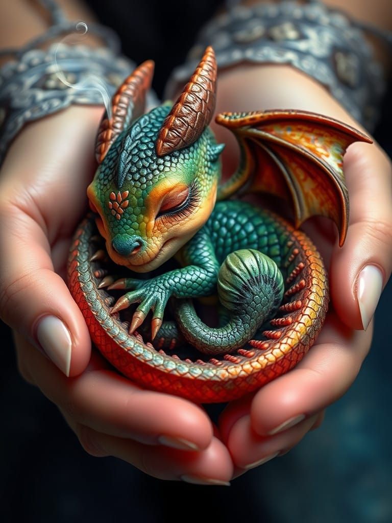 Realistic baby dragon  by @Plats