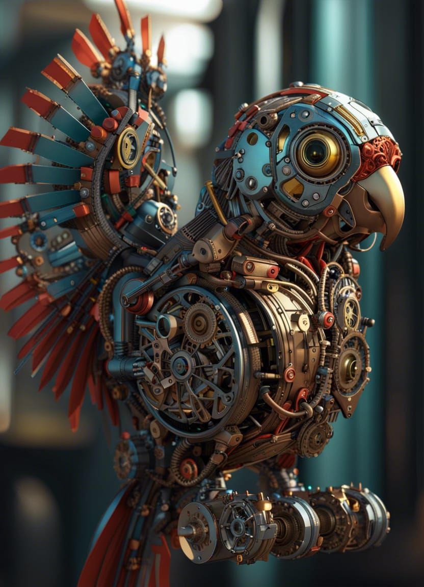 Robot parrot   by @Lucy